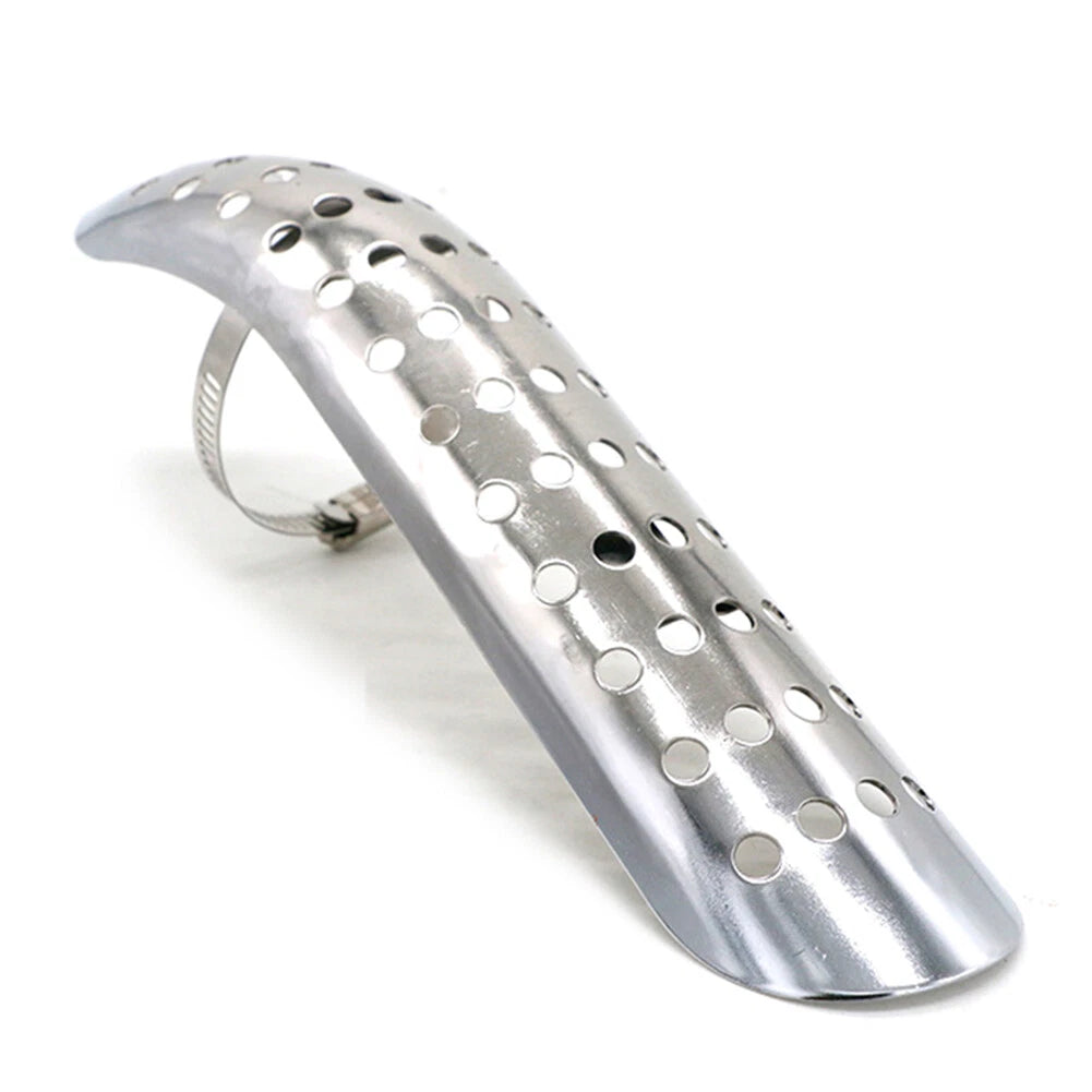 Silver Exhaust Muffler Pipe Heat Shield Cover for Universal Motorcycle