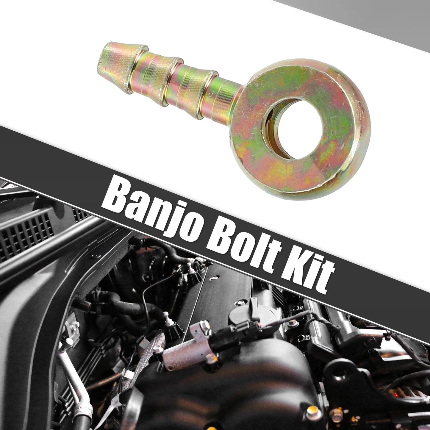 M6x1 Banjo Bolt with Copper Washers for Motorcycle Iron Bronze Tone