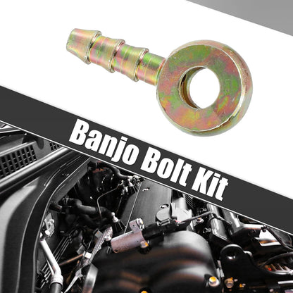 M6x1 Banjo Bolt with Copper Washers for Motorcycle Iron Bronze Tone
