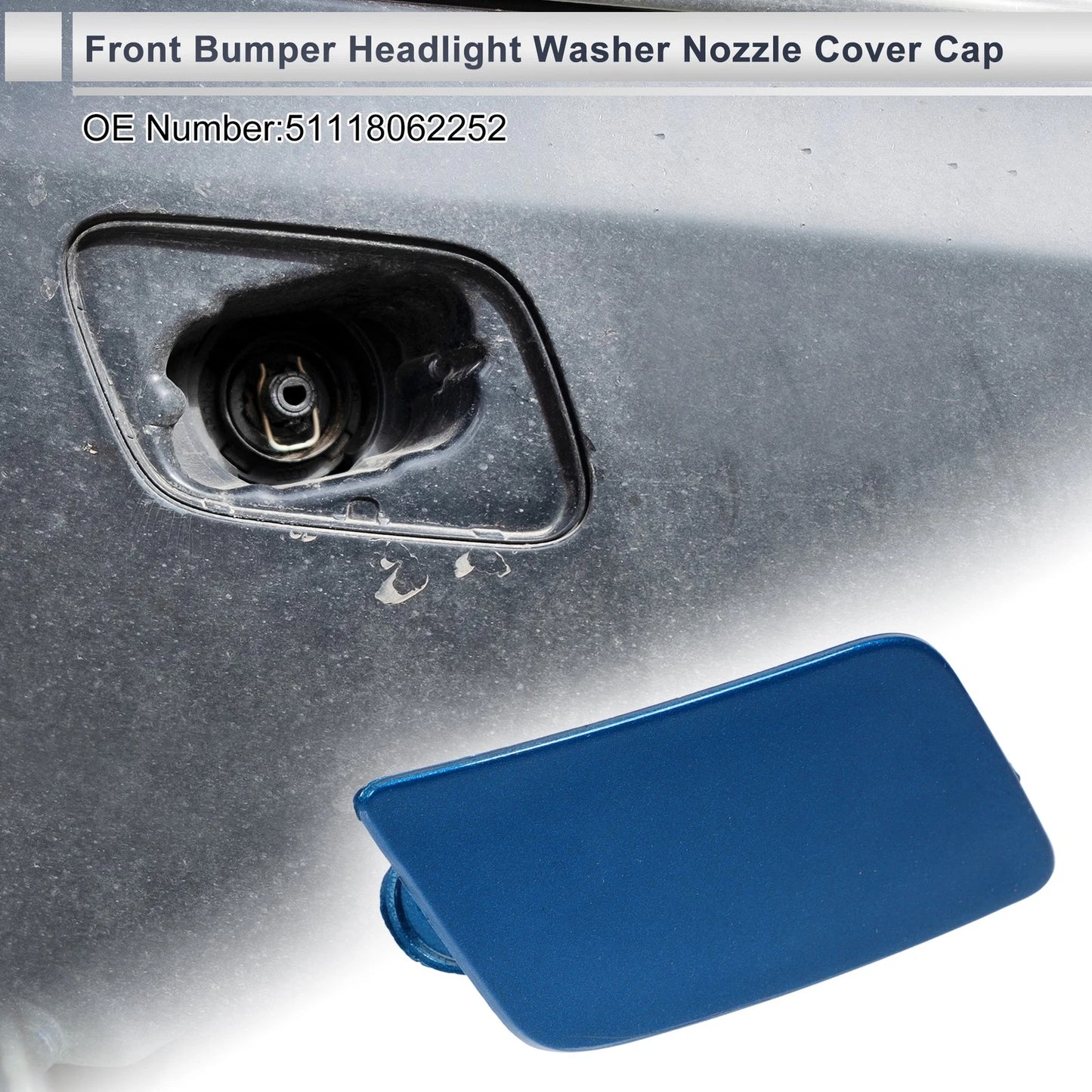 Front Right Side Bumper Headlight Washer Nozzle Cover Cap for BMW 335i GT Blue