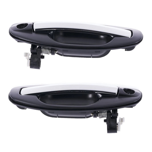 2 x Front Outer Door Handles Chrome for Hyundai Santa Fe (2000-2005)