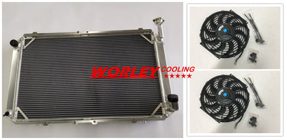 Aluminum Radiator for Nissan Patrol Y60 4.2L Petrol (1997-1999) + Fans