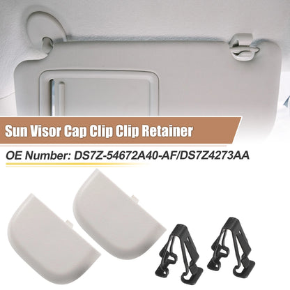 Gray Iron Sun Visor Cap Clips for Ford Fusion (2013-2016)