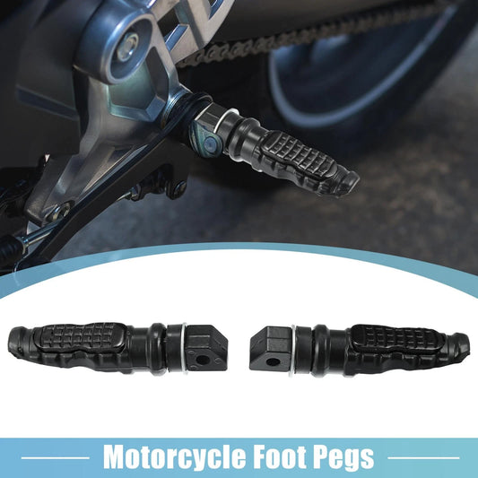 1 Pair Foot Pegs Aluminum Alloy Footrests Pedals Universal Black for Motorcycle