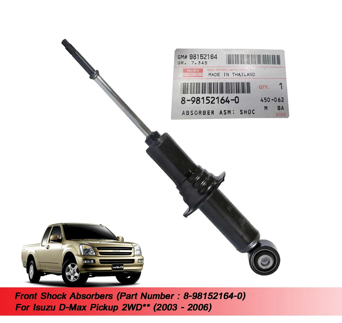 Front Shock Absorber for Isuzu Dmax 2WD (2003-2006)