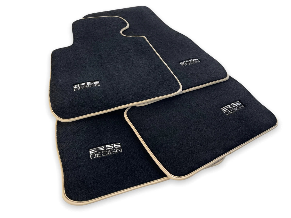 Premium Floor Mats for BMW X5 Series E53 (2000-2006) - Black Beige Rounds