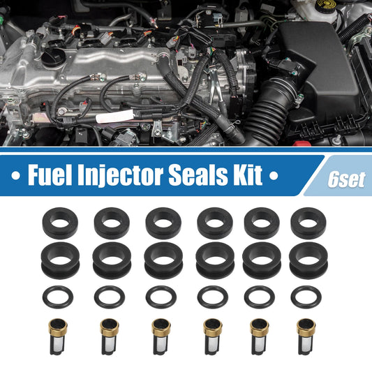 6 x Set Fuel Injector O Rings Seals with Filters for Toyota Celica (1988–1989)