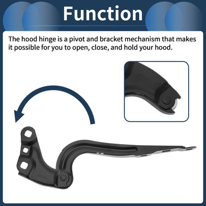 Hood Hinges 1 Pair for Chevrolet Equinox (2018 - 2023) Front Bonnet Bracket
