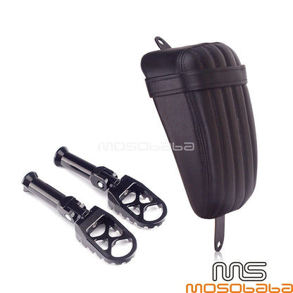 Rear Passenger Seat Cushion & Foot Pegs for Harley FXBRS FLHCS FLFB FLFBS (2018-2023)