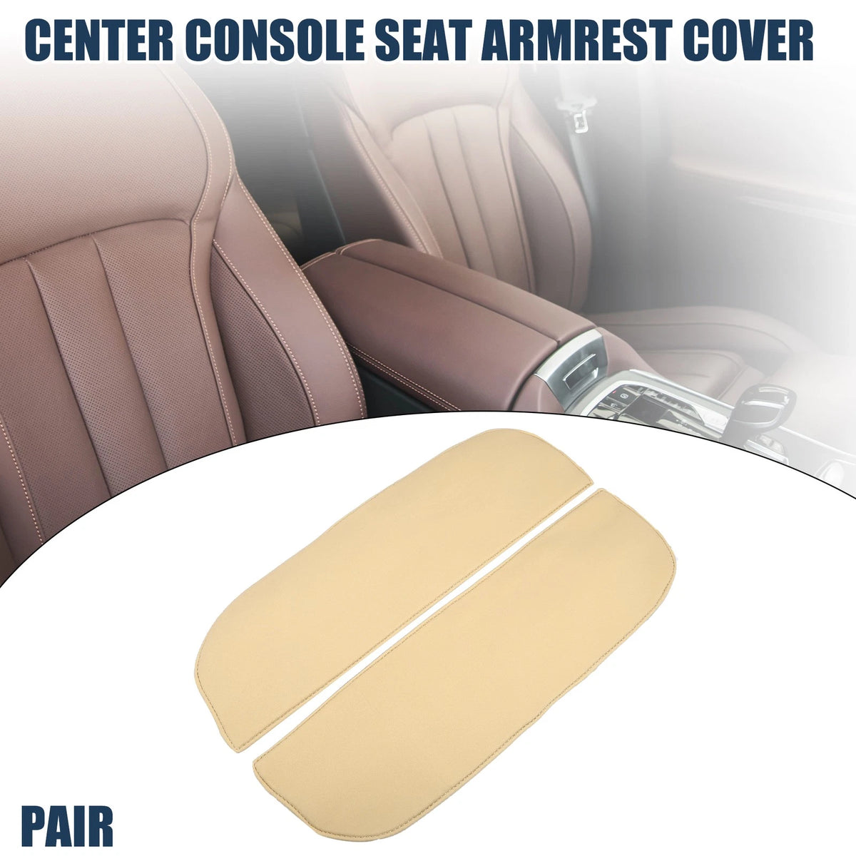 Armrest Protector Cover Pad for BMW X5 X6 (2010-2018) - Neoprene Fabric Brown