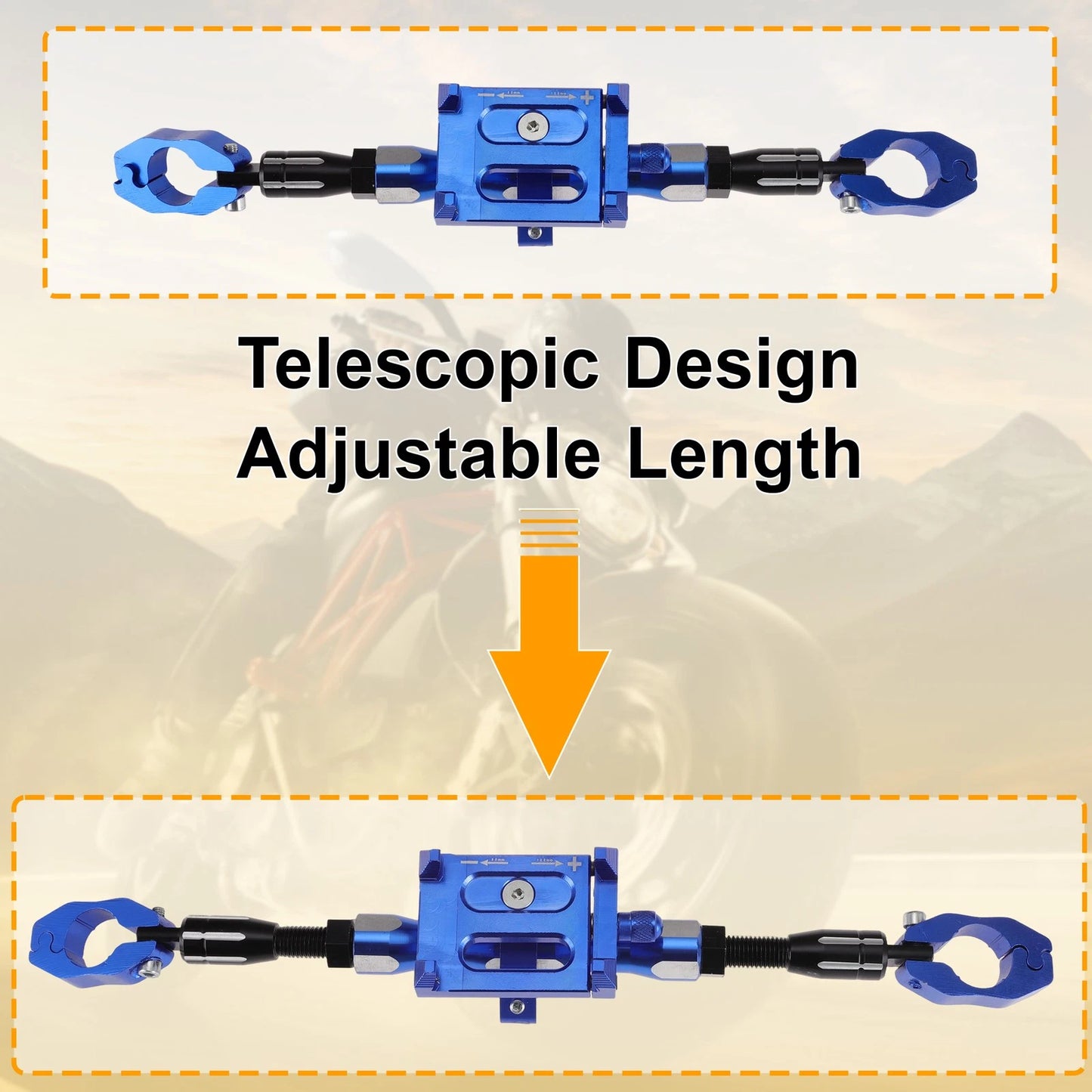 Balance Bar Extender Bracket / 265mm Center Hole / Blue for Motorcycle