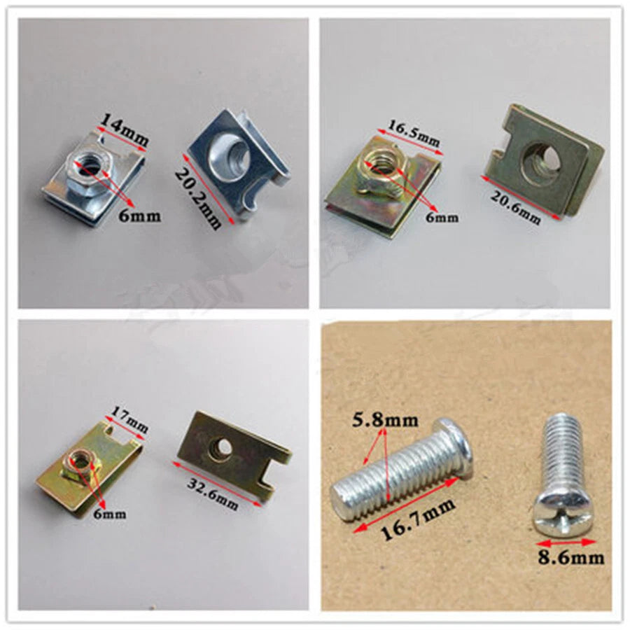 Car Body Door Fender Panel Repair U Nuts Clip Fasteners - AU Ship