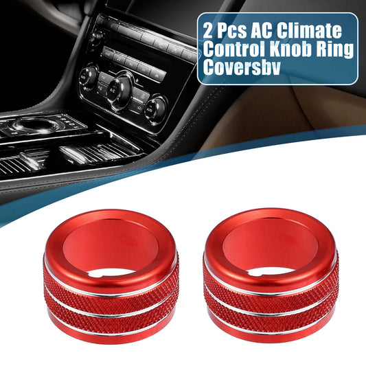 2 x AC Radio Switch Knob Cover Trim for Subaru BRZ / Toyota 86 Red