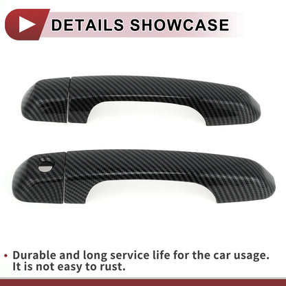 Car Door Handle Cover Set for Toyota Land Cruiser Prado (2009-2023) Black ABS