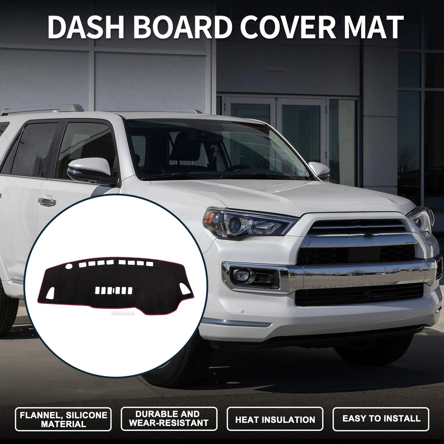 Dashboard Cover Mat for Nissan Tiida C11 Sun Protector Black Red (2004-2014)