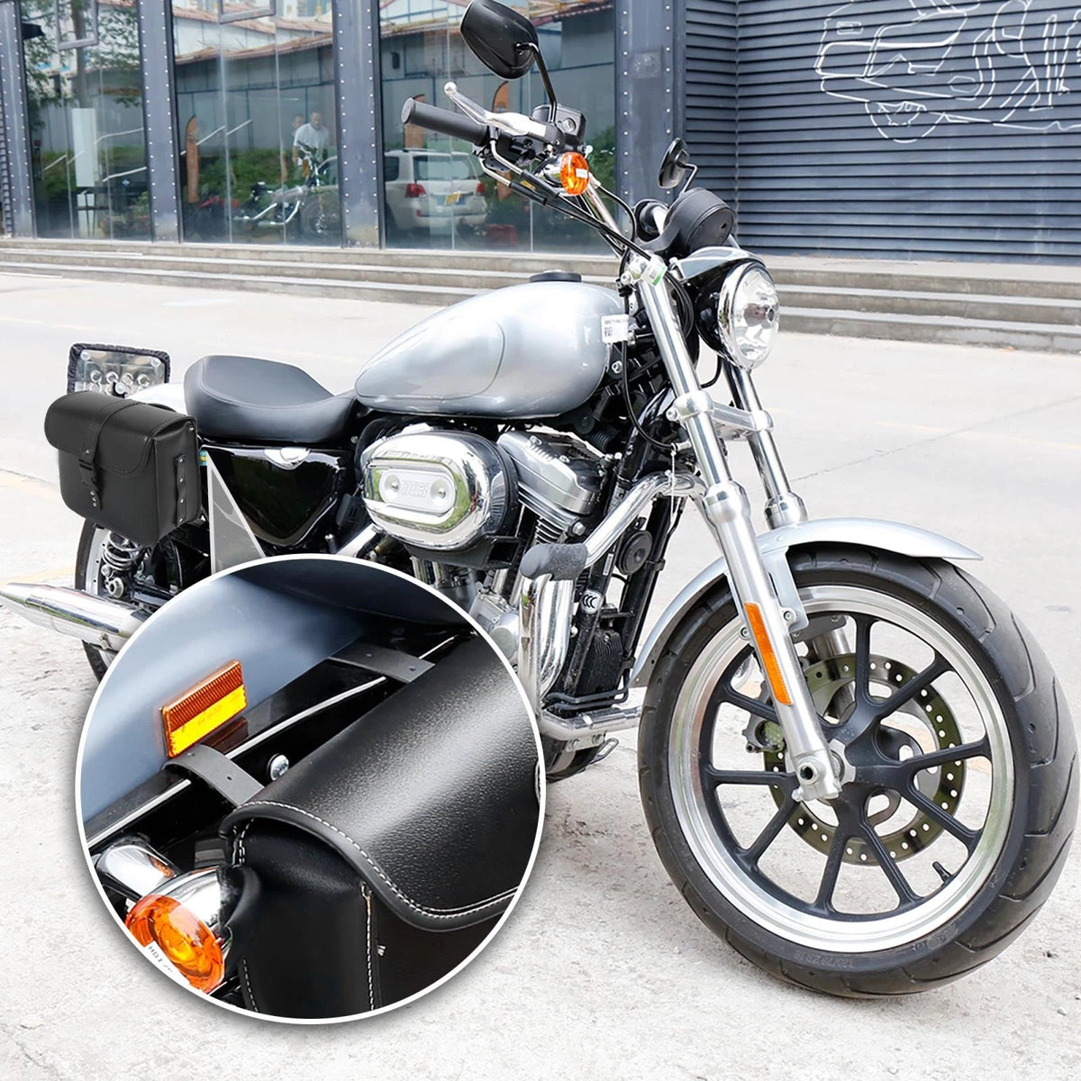 2 x Saddlebag Side Bags Tool Bags Cycling Luggage Faux Leather