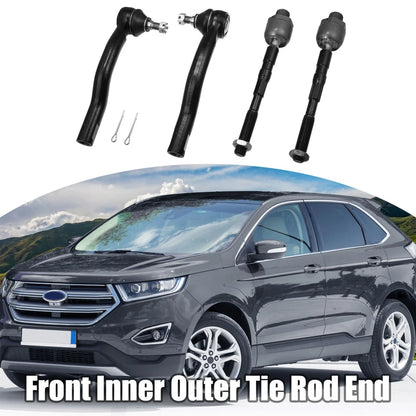 4 x Front Inner Outer Tie Rod End Link Kit for Lincoln MKX, Ford (2007-2015)