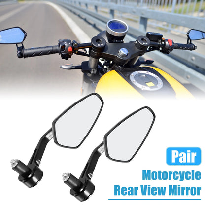 1 x Rear View Mirror Clear Lens Black for Motorcycle