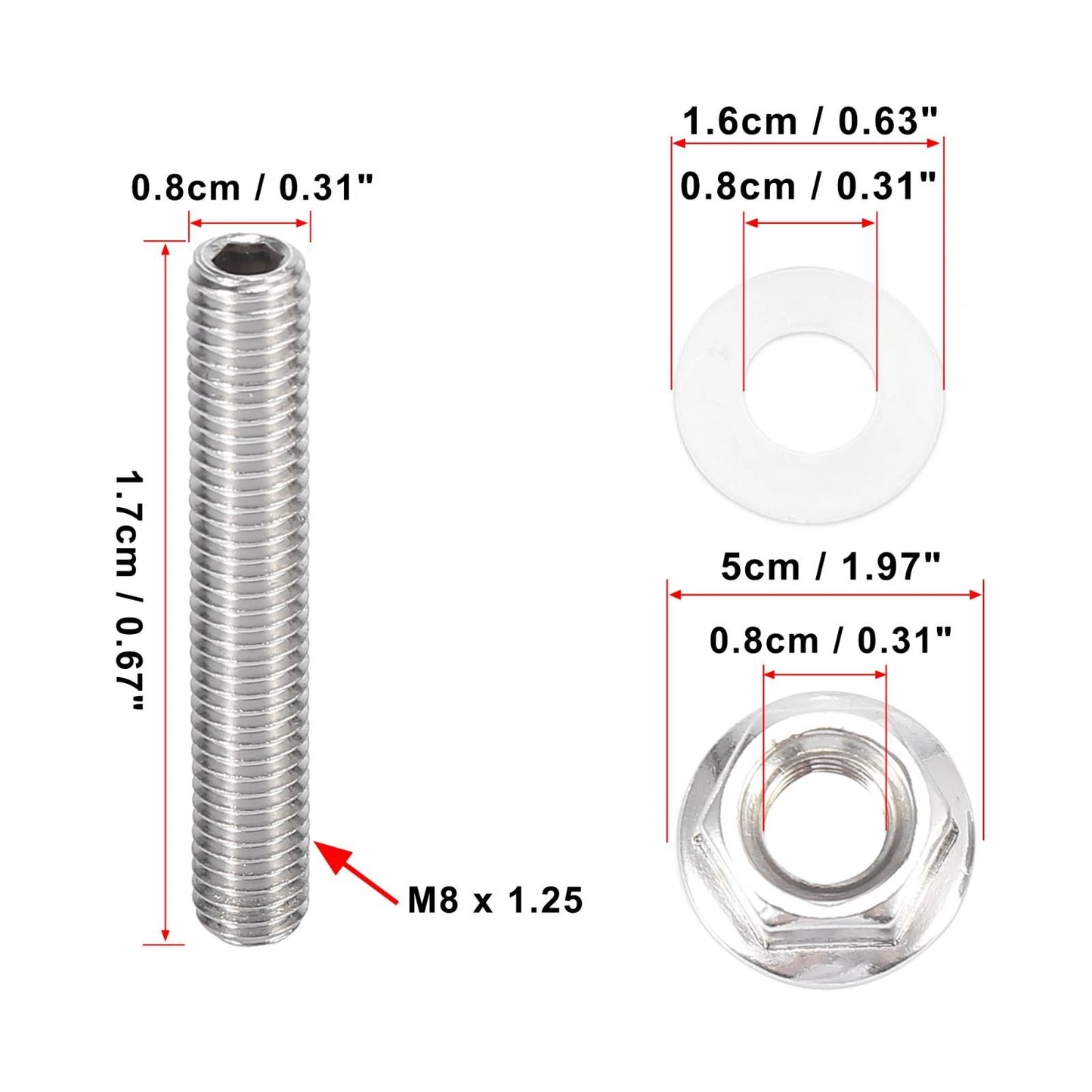 10 x Exhaust Manifold Bolt Stud for Honda/Acura B C D F H K Series