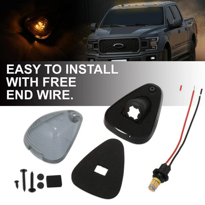 5 x Smoked Black Cab Marker Light Covers for Ford F150 (1999-2016)