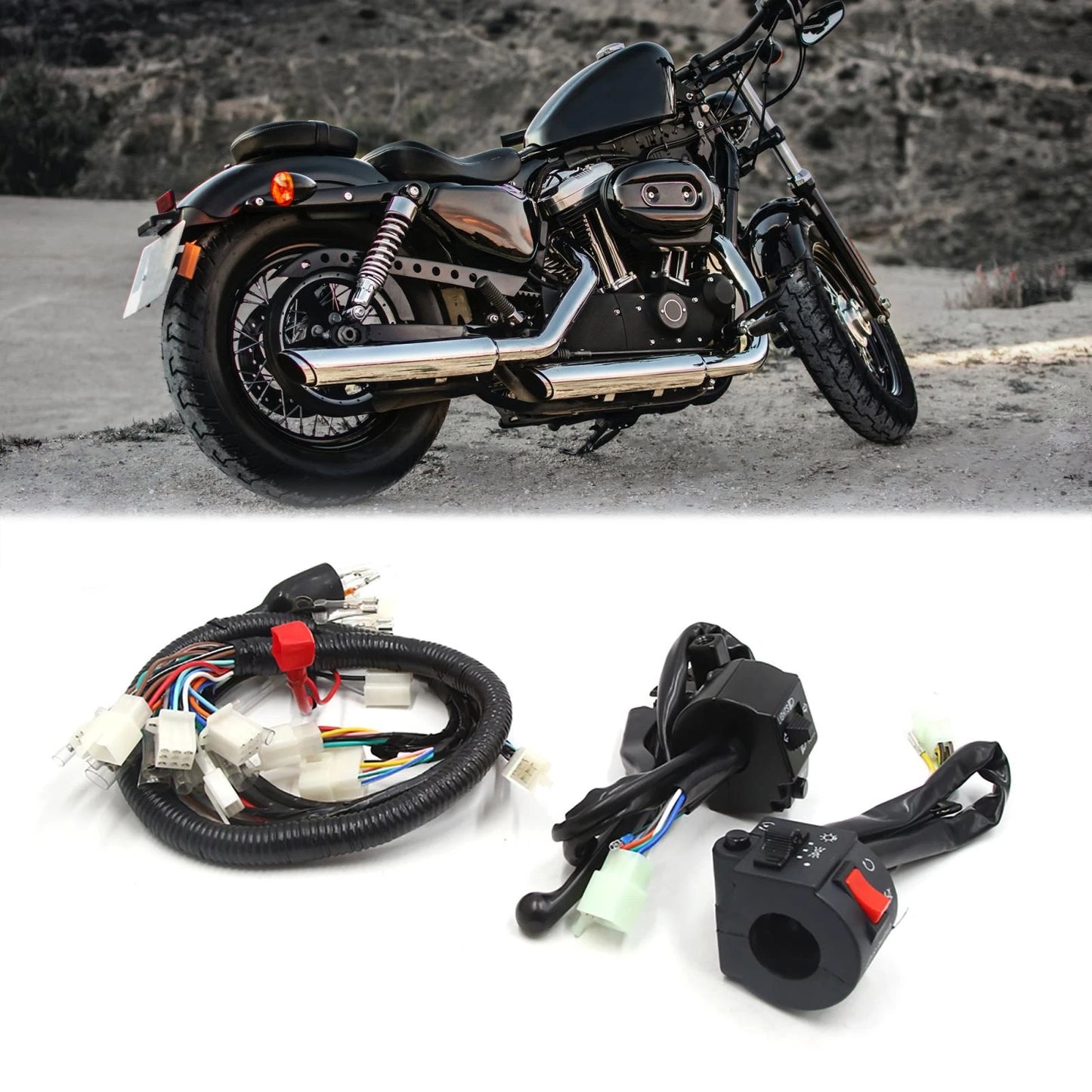 Switch Set Handlebar Light Control for Suzuki GN125 Wire Harness