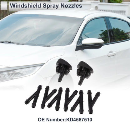 6 x Windshield Washer Nozzles & Hose Connectors for Mazda