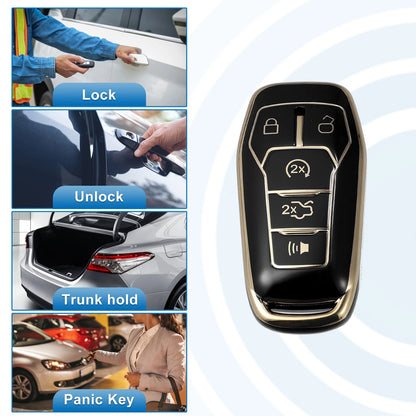 TPU Key Fob Case Cover 5 Button for Ford Fusion, F150 (2013-2020)