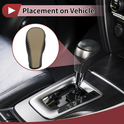 1 Pc Gear Shift Knob Cover for FX50 (2009-2013) Black Beige Faux Leather