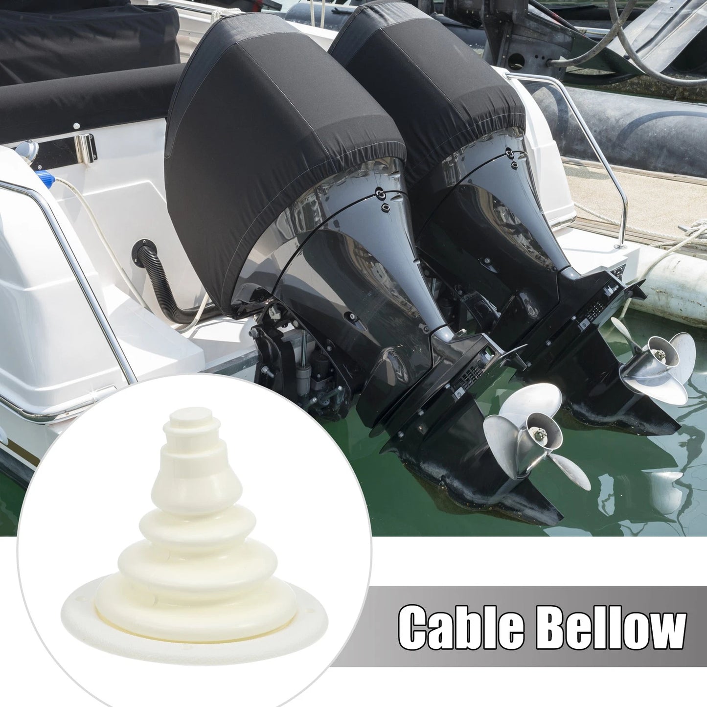 Cone 12cm 4.72" Marine Boat Steering Shift Cable Boot Protective Bellows White
