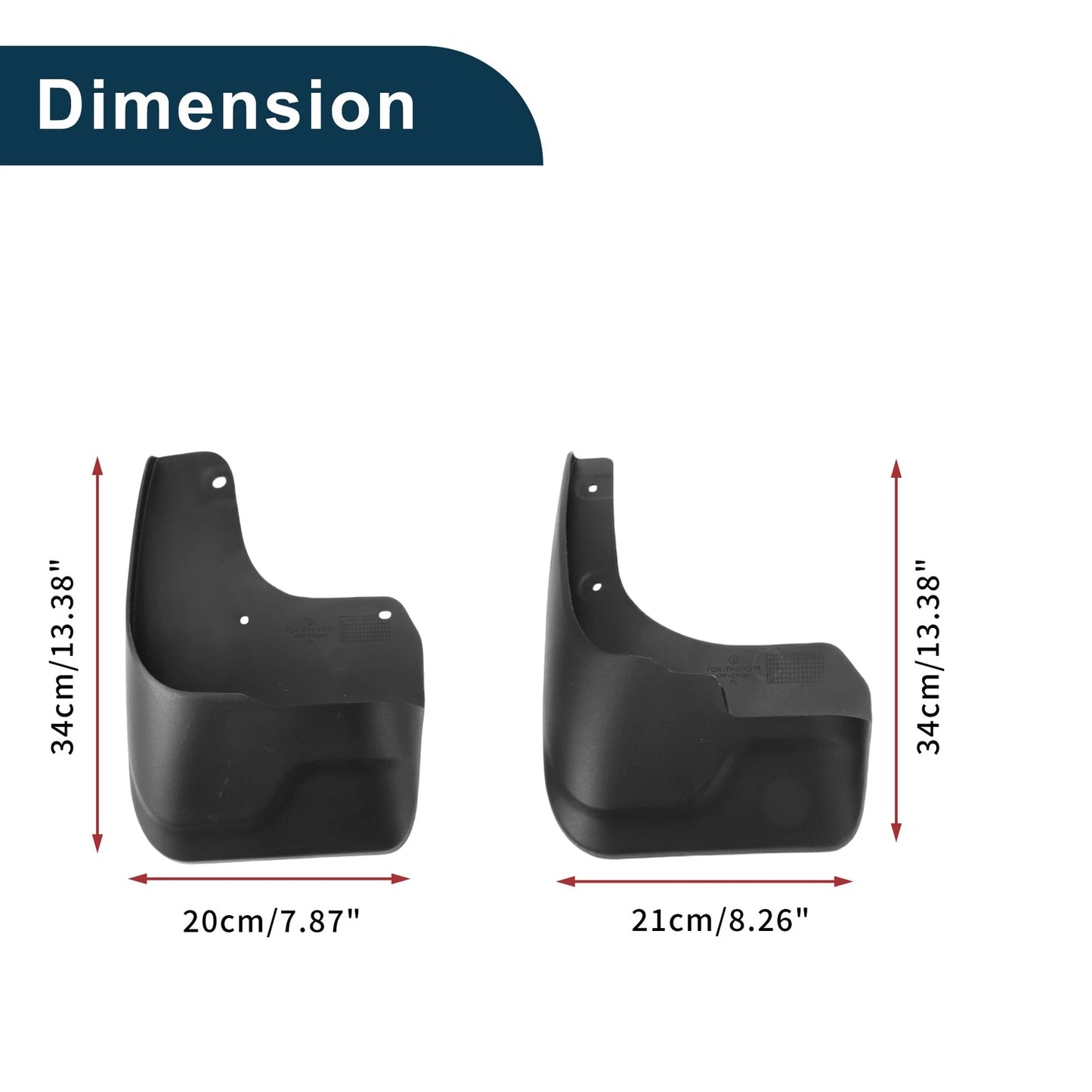 Mud Flaps Splash Guards 1 Set for Toyota Innova (2016-2021)