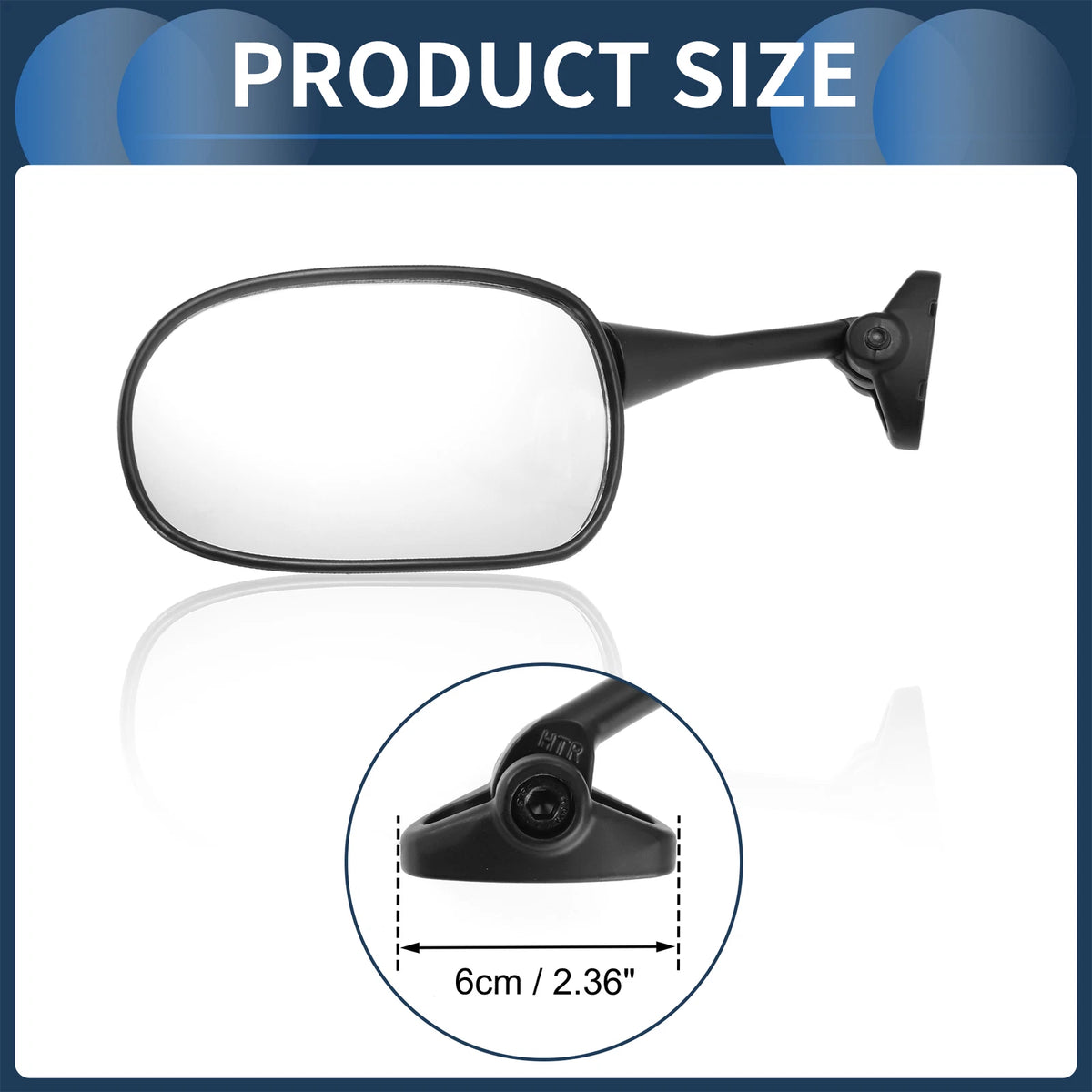 Set of 2 Motorcycle Rear View Mirrors for Honda CBR600RR (2003-2012)