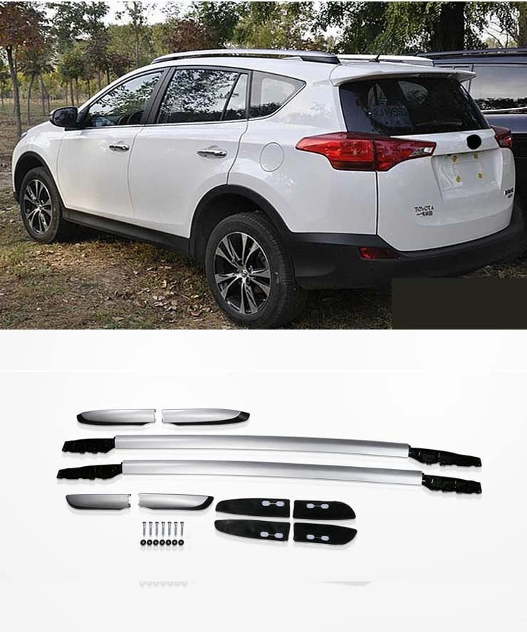 Roof Rack Silver Aluminum Alloy for Toyota RAV4 SUV (2013-2018)