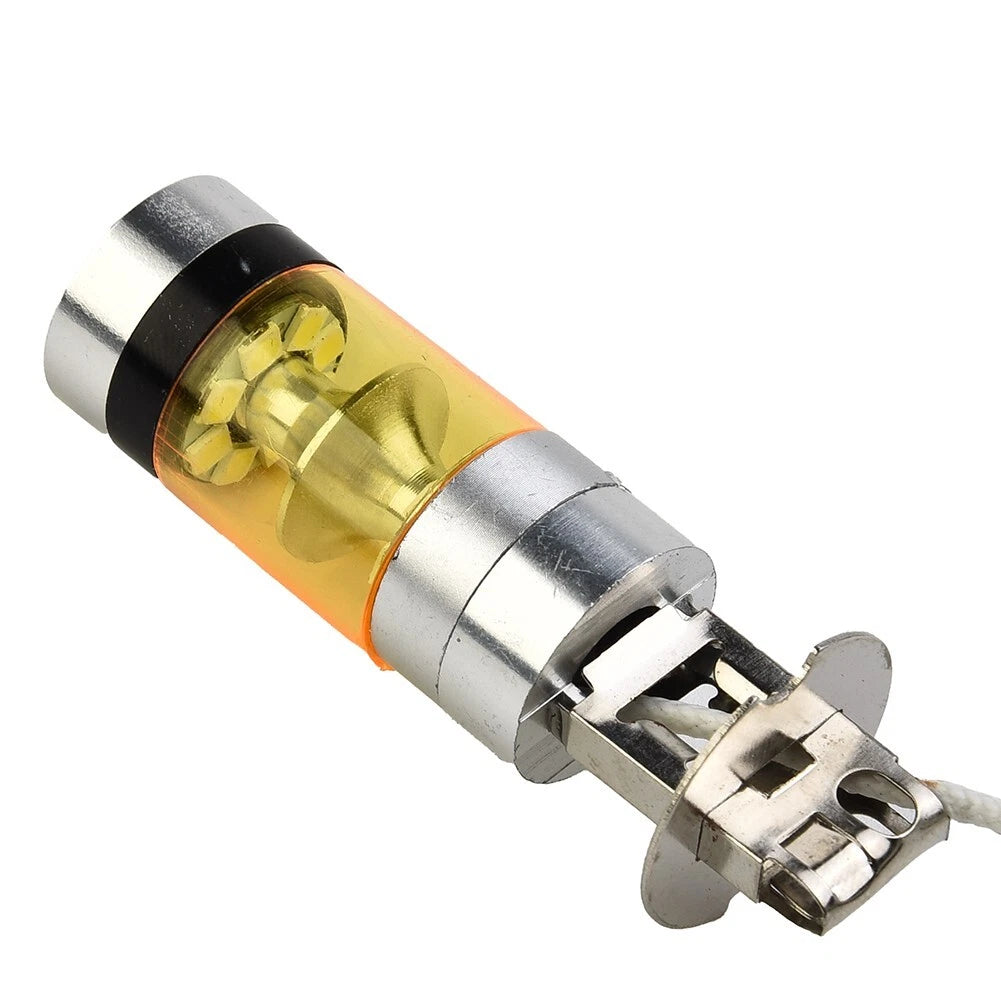 2 x Car Yellow H3 4300K 2000LM 12-24V LED Fog Light Taillight Bulb
