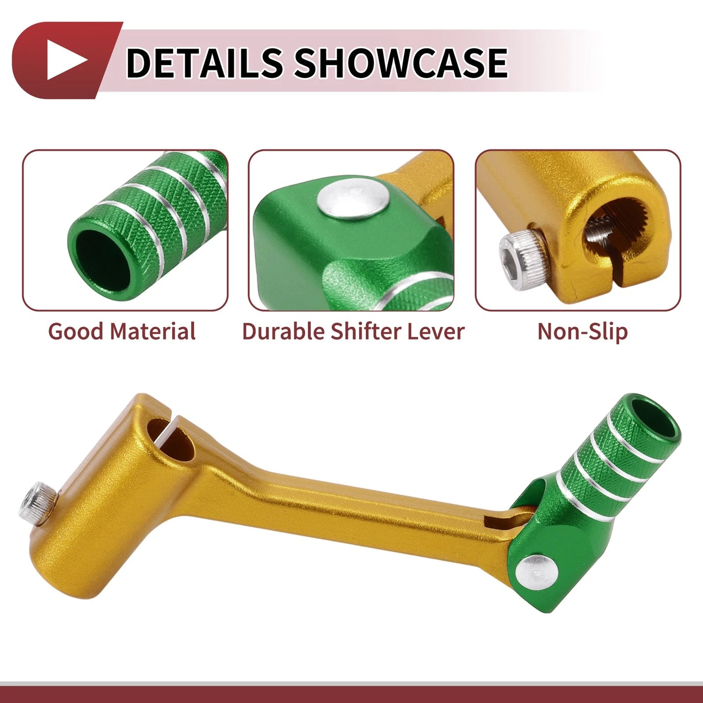 Foldable Shifter Lever for Bosuer Cheetah Gold Tone Green