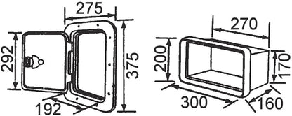 Access Hatch with Storage Box for Caravan/Boat/RV White with Compartments