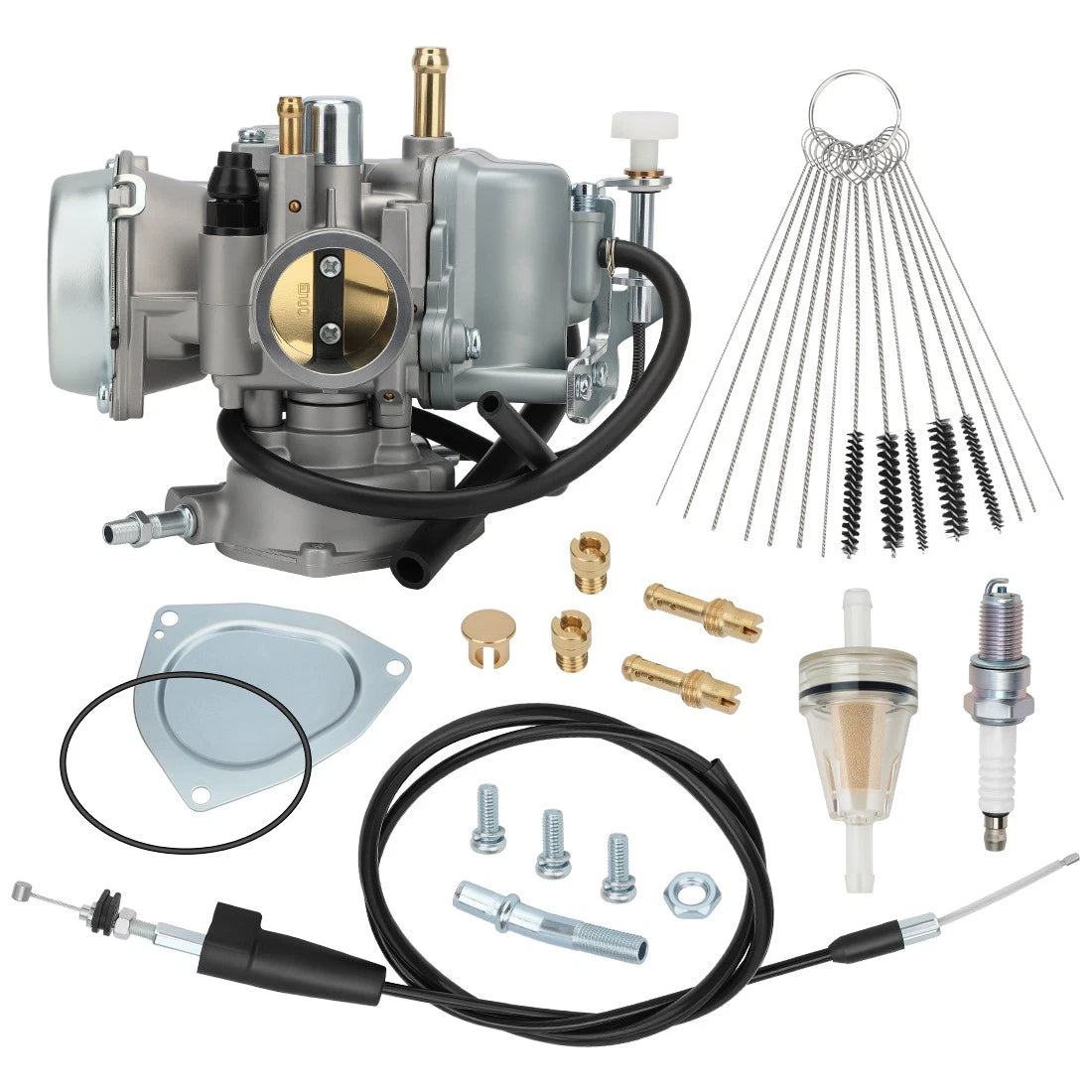 Carburetor & Throttle Cable & Fuel Filter for Suzuki Ozark 250 LTF250(2002-2007)