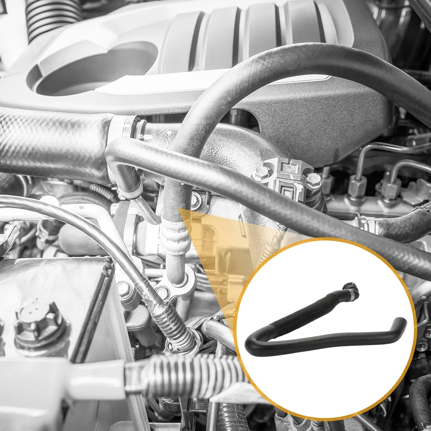 Radiator Hose for BMW 128i 2008-2013 Rubber Black
