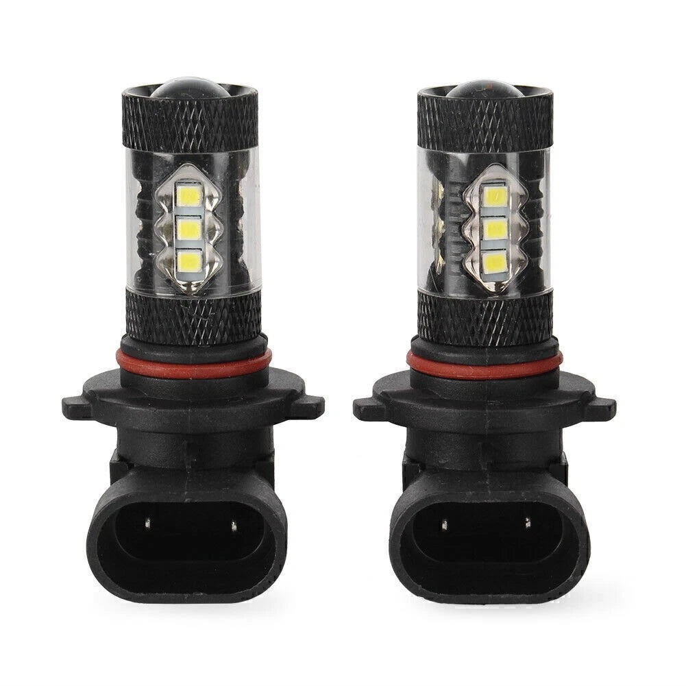 2 x White H10 9140 9145 High Power 80W LED Fog Light Bulbs for Car (2010-2023)