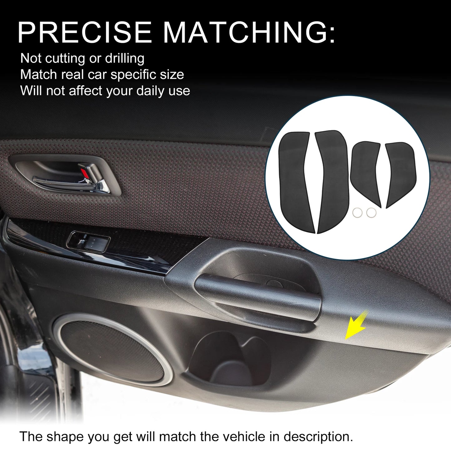 Car Door Leather Anti Kick Pad Sticker for BMW X3 (2011-2013) 1 Set Black