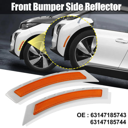 Front Bumper Reflector for BMW 5 Series (2011-2017) - 2 x Yellow Lights