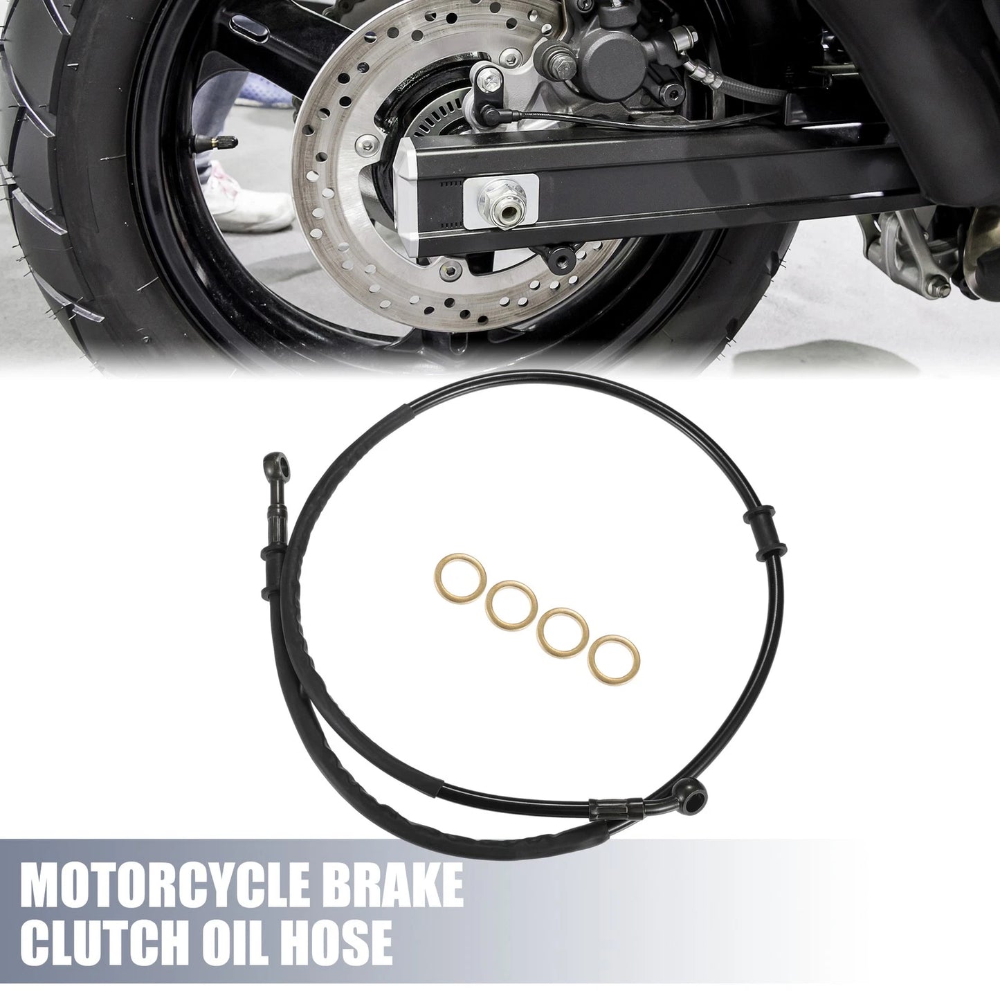 Set 105cm Motorcycle Brake Clutch Oil Hose Clutch Throttle Pipe Black