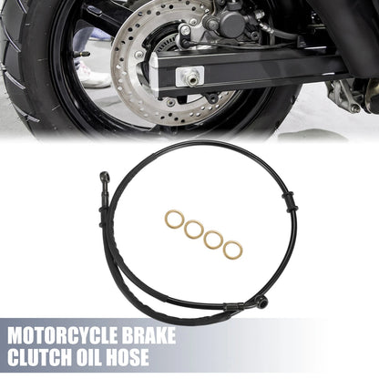 Set 105cm Motorcycle Brake Clutch Oil Hose Clutch Throttle Pipe Black