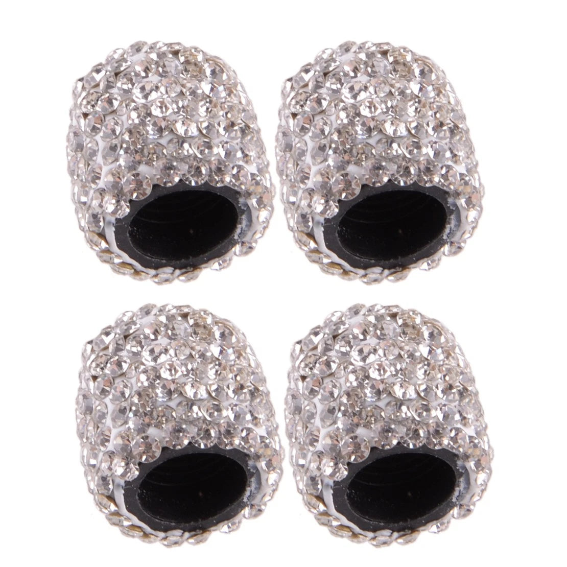 Sparkling Silver Valve Stem Caps for Universal Cars