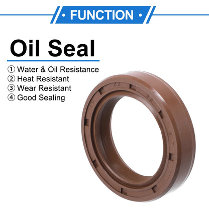 Oil Seal 22x32x7mm Rotary Shaft Seal FKM Rubber Brown 2 x for Make Model