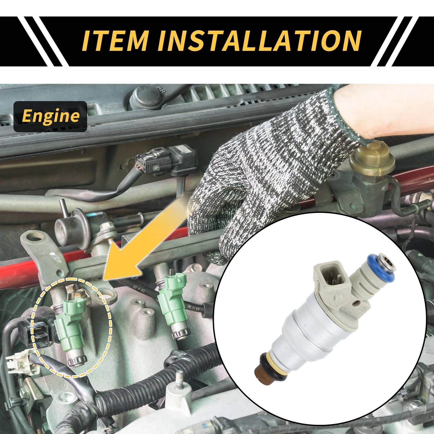 Fuel Injector 4 Holes for Ford Ranger (1985-2001) Silver Tone Beige 1 x