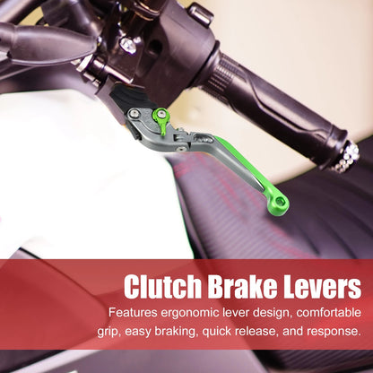 2 x Brake Clutch Levers Titanium Tone Green for Kawasaki Z250SL