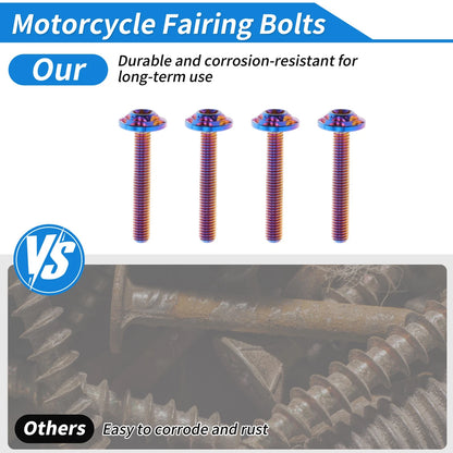 Windshield Bolts Titanium Alloy Burnt Blue for Harley Road Glide (2015–2024)