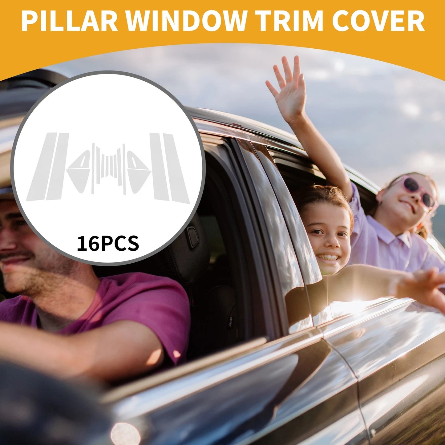 16 Pcs Chrome Silver Door Pillar Trim for Toyota Corolla (2021-2024)