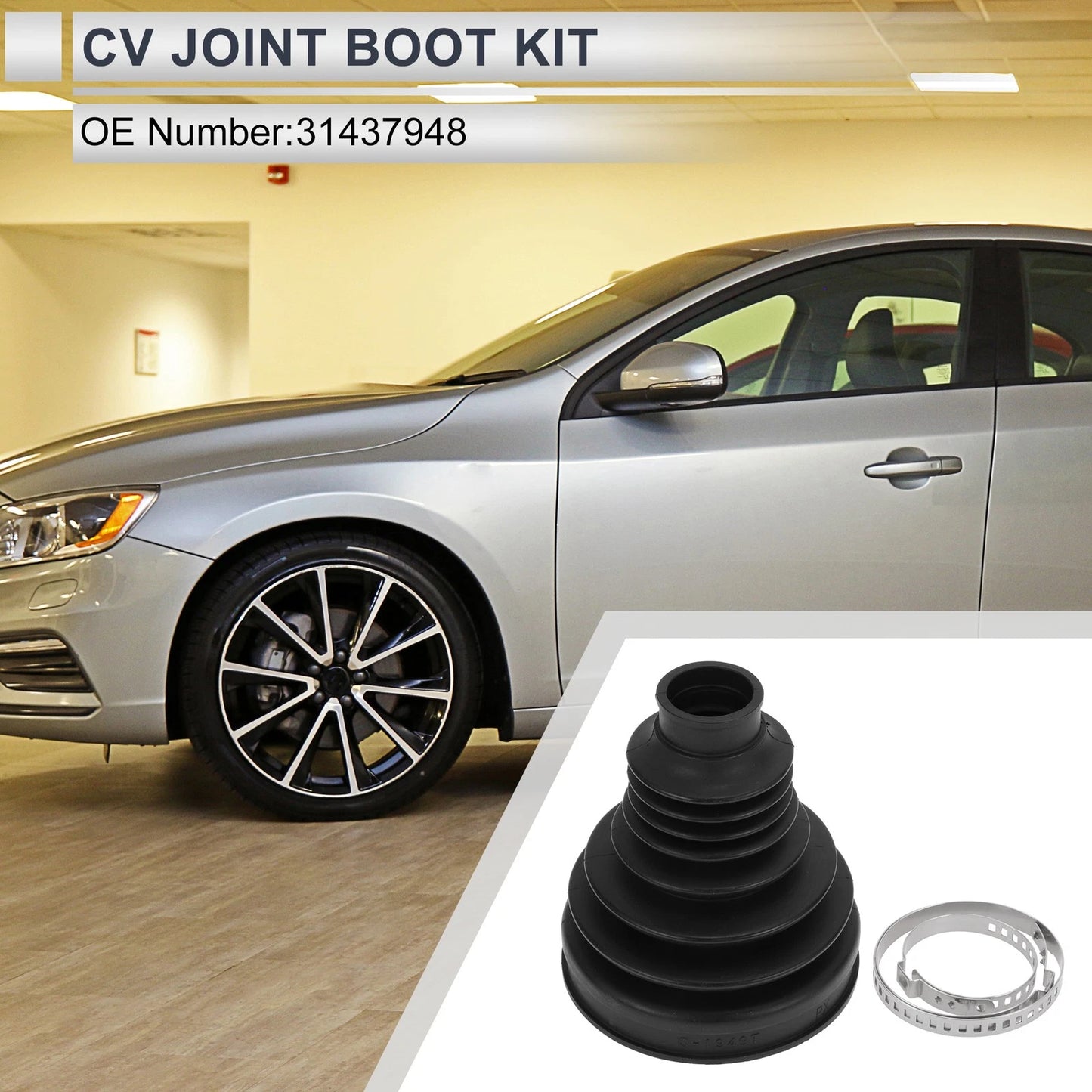 Inner CV Joint Boot Kit with Clamps for Volvo S60 (2019-2025)