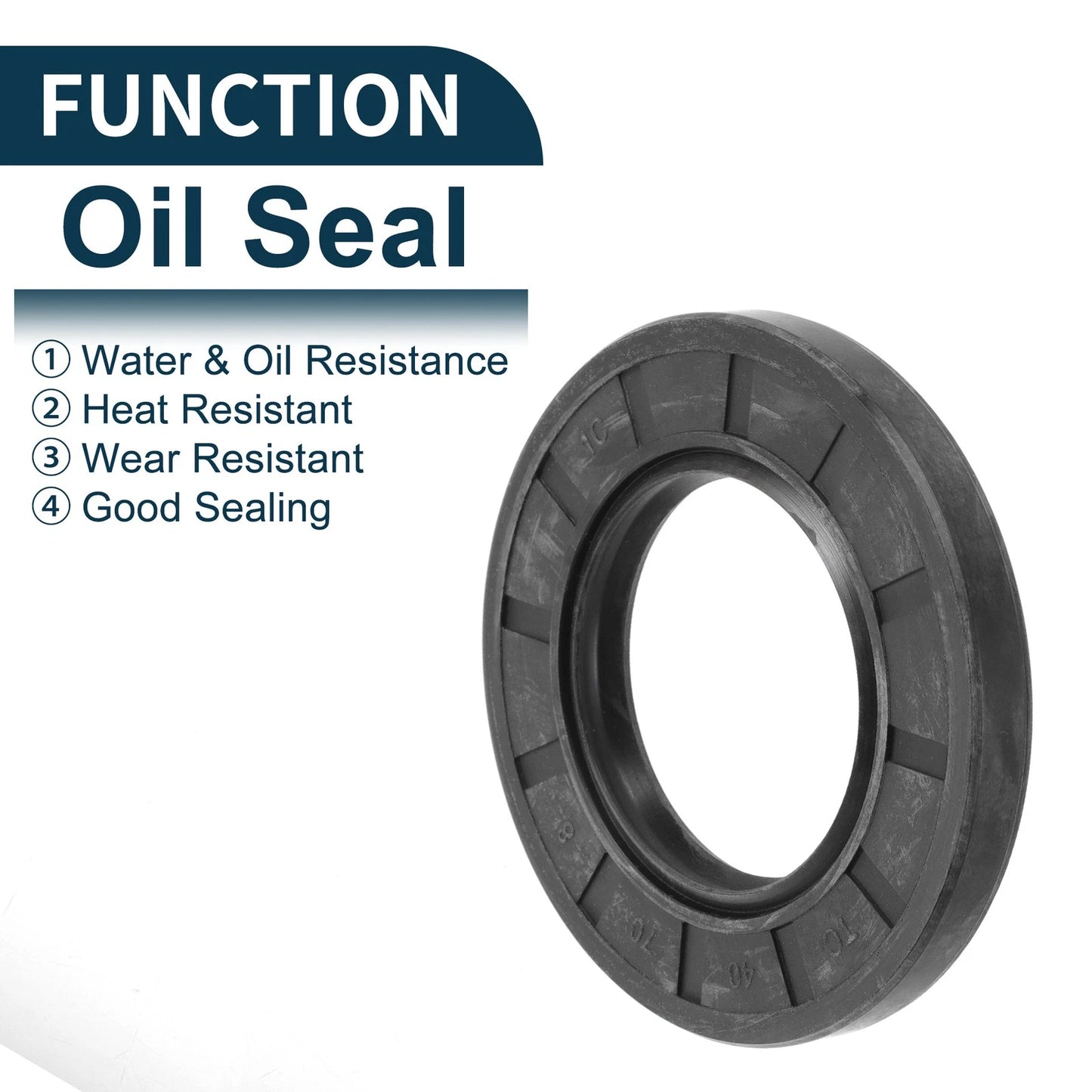 Oil Seal 40x70x8mm Seal Ring Rotary Shaft Seal NBR Rubber Black 5Pcs